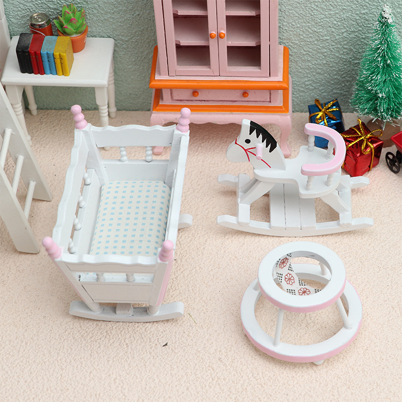 Baby Product - 3-delige set 1/12 schaal mini houten
